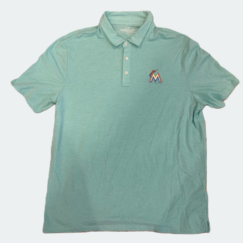 Vineyard‎ Vines x Miami Marlins MLB Edgartown Polo Shirt Men's Size XL